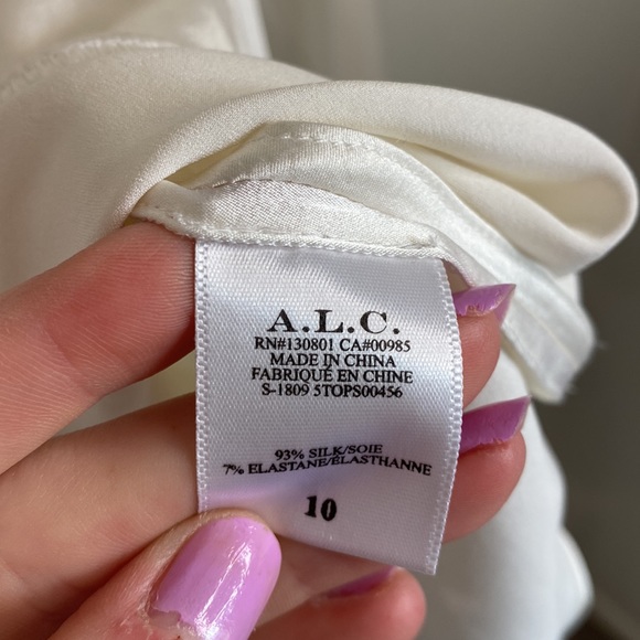 ALC Silk White Faux Wrap Hi Lo Top 10 - Picture 3 of 7